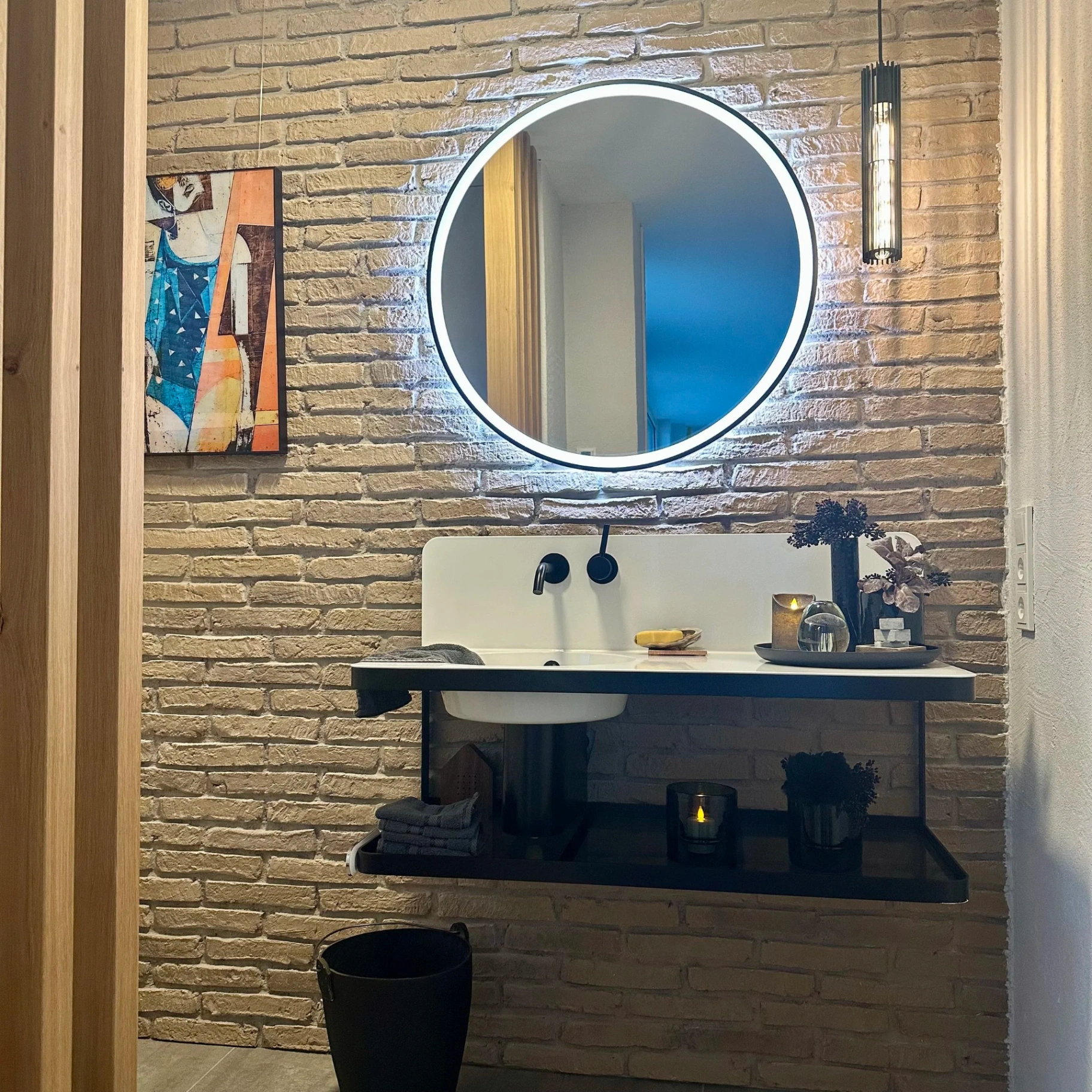 Gäste-WC in Ziegeloptik